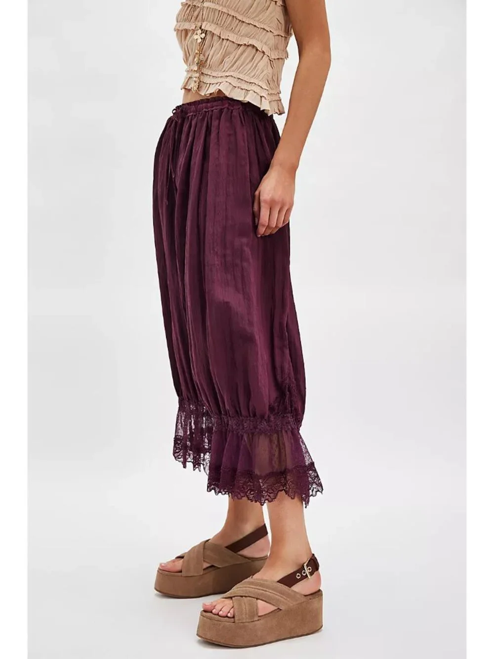 FREE PEOPLE Skyline Platforms / Fawn Suede